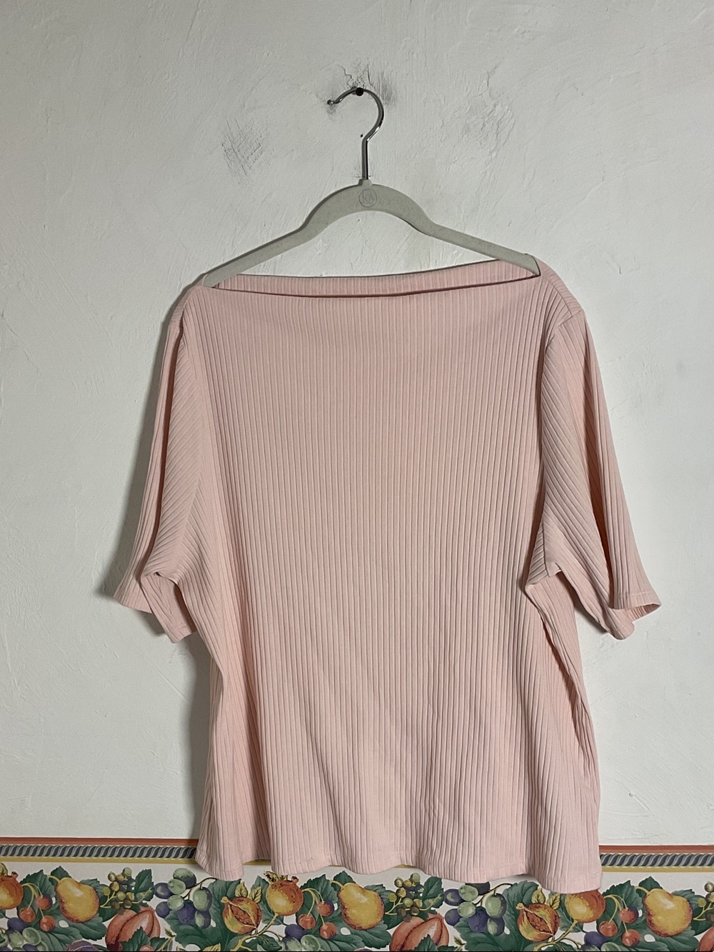 Sale! Old Navy Ribbed Boat Neck T-Shirt Elbow Sleeve Size 3X (Plus Size) Pink